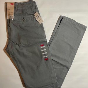 NWT Levi's Soft Chino Pants, Regular Fit, 4 Pockets, Cotton, Grey , 32x36
